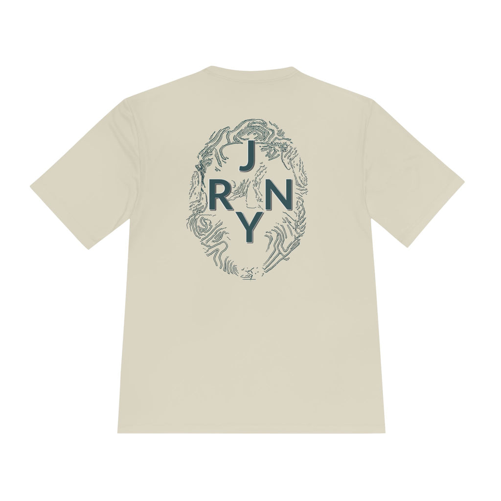Ocean Wave Monogram Tee — JRNY Graphic Moisture‑Wicking Shirt